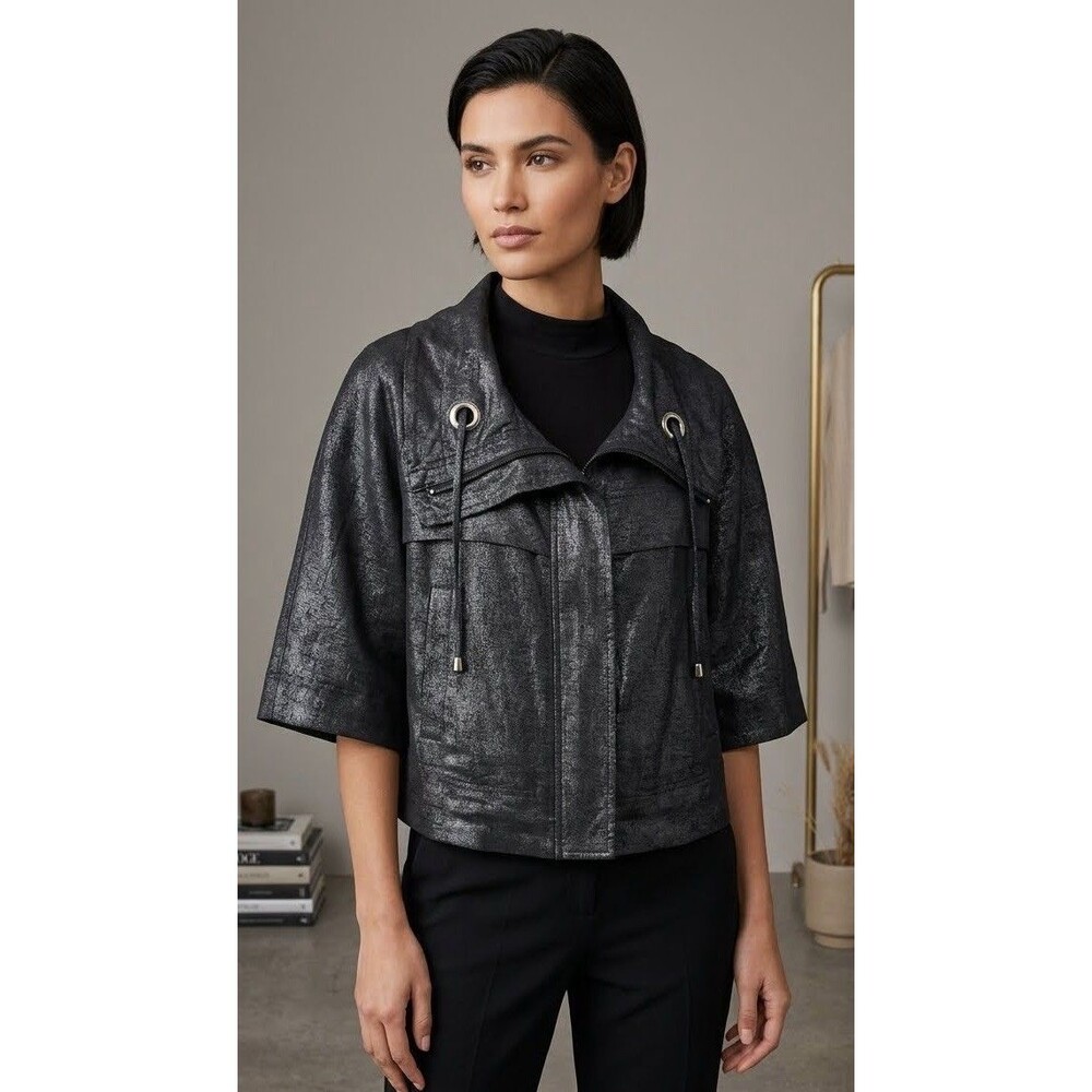 Sandro Women’s Gray Cropped Poncho Size Medium